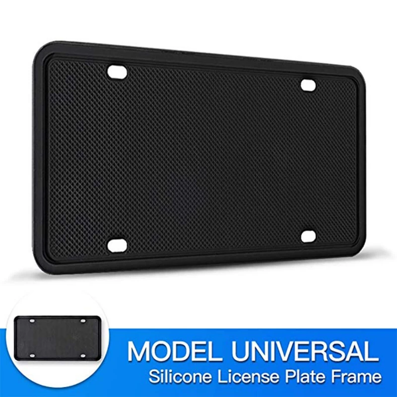 Silicone Universal Car License Plate Frame Scratch-Resistant Rust-Proof Durable Car License Cover Holder Car Exterior Parts