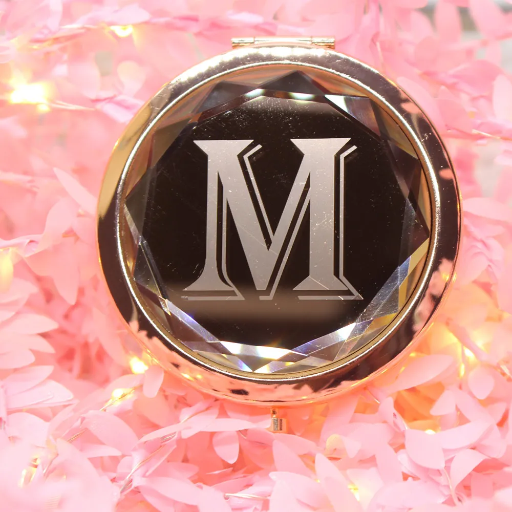 Free your Portable Makeup Mirror Gold Mirror Double-Side Pop-Up Pocket Beauty Accessories Rose Gold