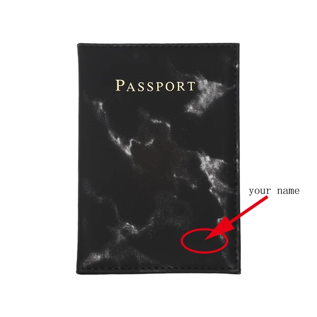 Customize Name Passport Cover Travel Wallet Covers for Passports (only english letters can be, one word,under 8 letters ) black name