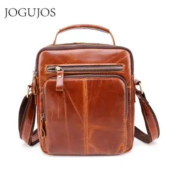 

JOGUJOS Men's Shoulder Bag Genuine Leather Male Crossbody Bag Travel Messenger Bag Bolsas Man Small Flap High Quality Handbag