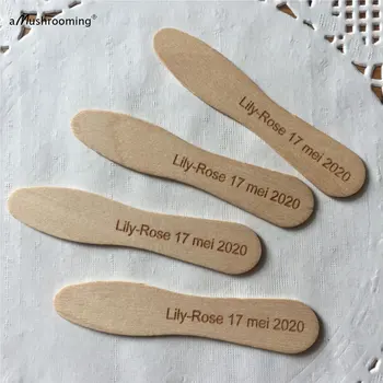 

x10000 Wooden ice cream spoons Disposable icecream Scoop Flatware cutlery wholesale hotel dessert cake shop can customized text