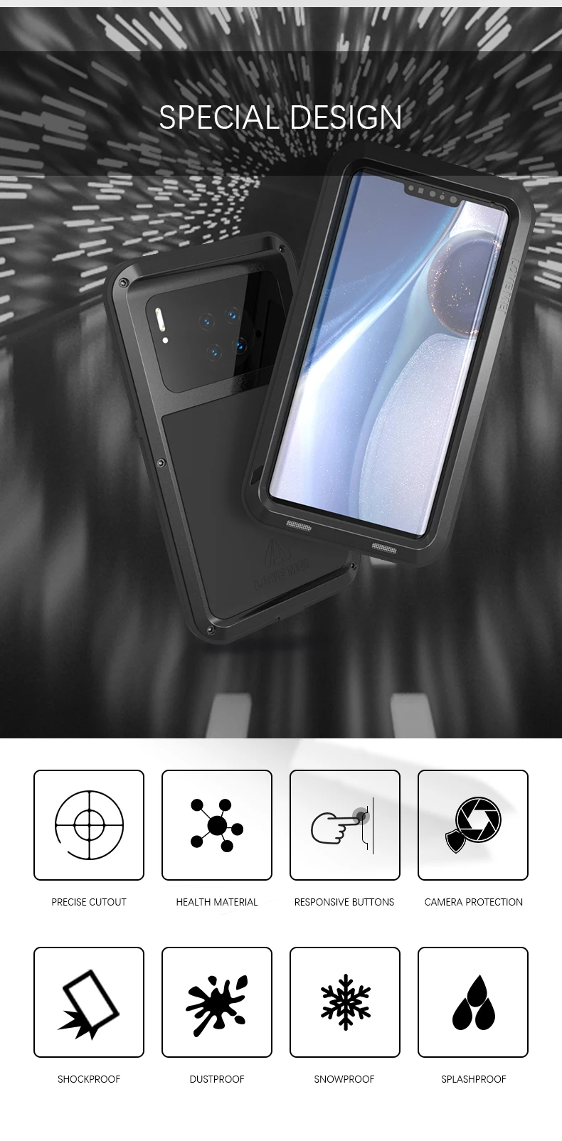 Для huawei mate 30 Pro металлический ударопрочный чехол huawei mate 30 Pro(6,53 дюйма) прочный защитный чехол Полный корпус анти-падение чехол для телефона