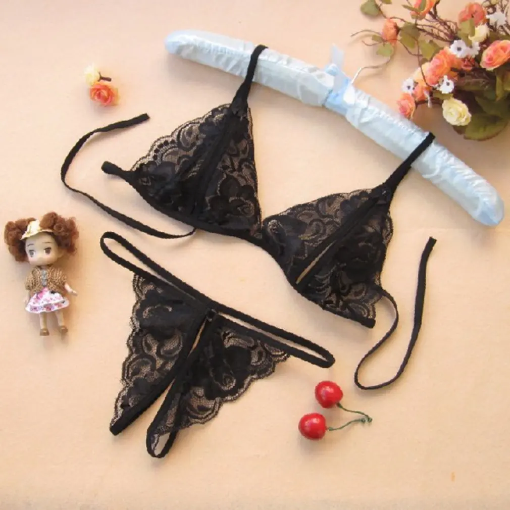 Hollow Hot Sexy Lingerie Soft Lace Lady Lingerie Women Erotic Bra And Split Underwear Suit Tight Bodysuit Costume Nightwear