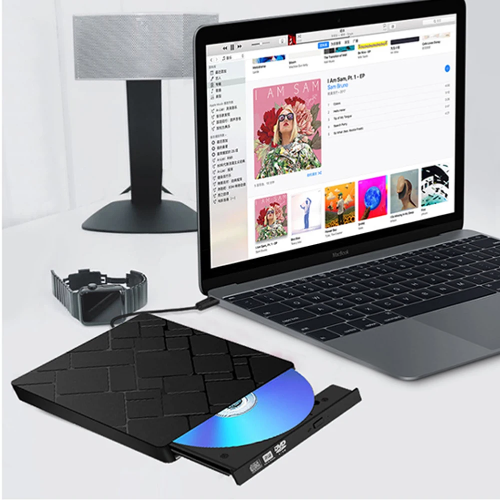 Ультра тонкий внешний CD привод для ноутбука оптический ридер Тип C аксессуары USB 3,0 DVD горелки Настольный портативный компьютер