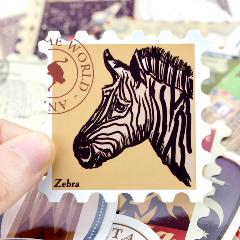 50 PCS Retro Stamp Stickers Toy Travel Landmark Building Postmark Postage Decals Sticker for DIY Suitcase Guitar Laptop Car Bike