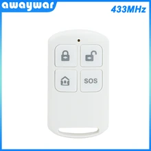 Awaywar беспроводной пульт дистанционного управления высокопроизводительный портативный 4 брелок для ключей с кнопками для wifi GSM домашняя система охранной сигнализации 433 МГц