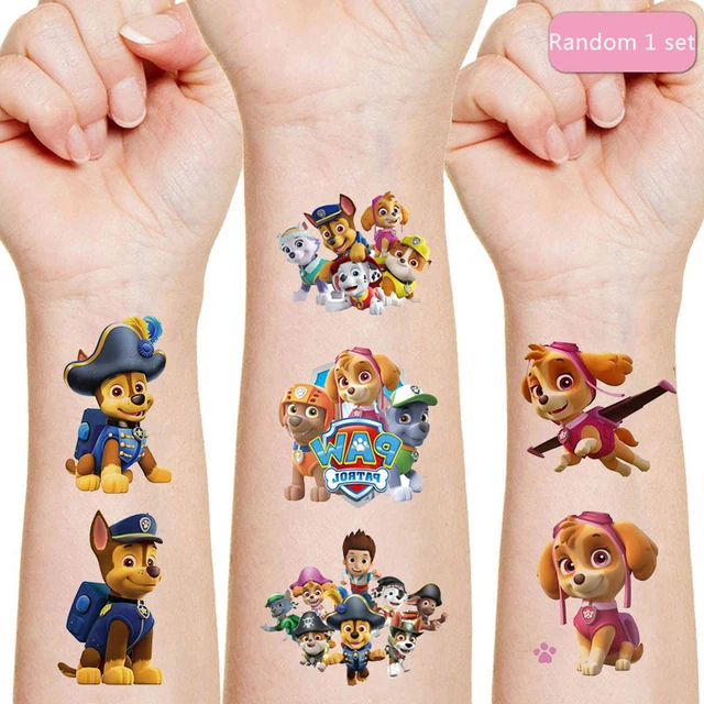 PAW Patrol Tattoo stickers random 1PCS action figure Cartoon Puppy patrol Chase Skye toys boys girls Xmas kids birthday gifts Random 1pcs