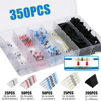 

350Pcs AWG 26-10 Heat Shrink Wire Connectors Terminals Waterproof Seal Solder Sleeve Insulated Fast Connect Shrinkable Tube