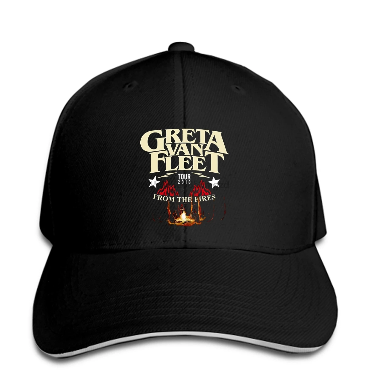Новинка популярная бейсболка GRETA VAN FLEET с датами Черная Мужская кепка для женщин и