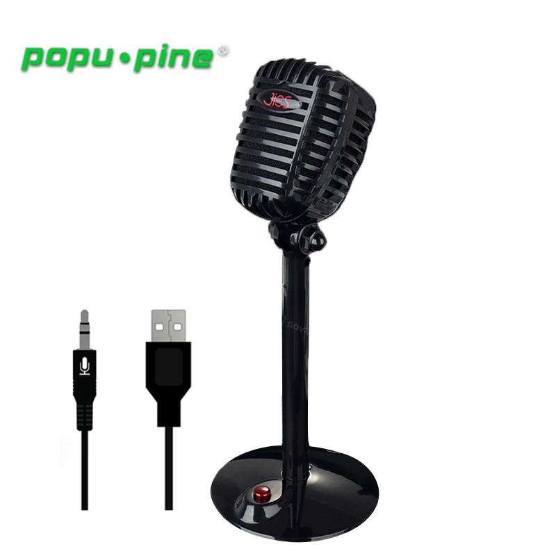 

USB Condenser Microphone Omnidirectional Karaoke Network Audio Retro Laptop Microphone HD Voice Record Noise Cancelling for PC