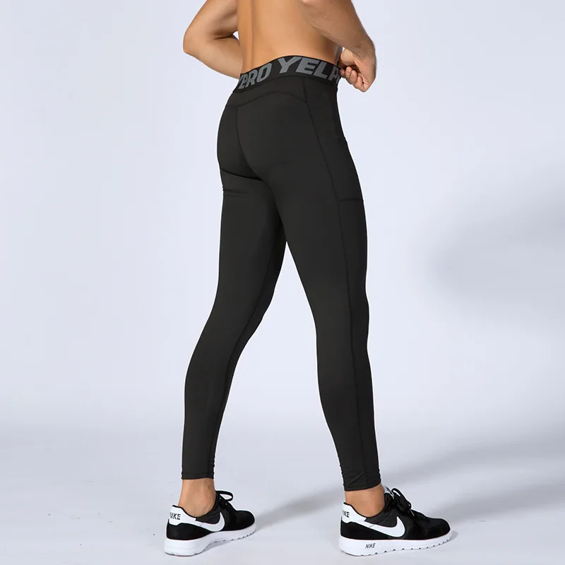

Men Fitness Trousers with Pocket Pro Running Training Sports Elasticity Wicking Quick-Drying Tight Trousers 1080