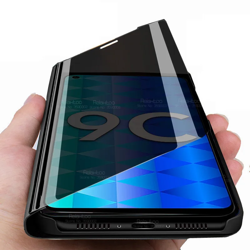 Чехол для huawei honor 9c умный зеркальный флип-чехол 2020 xonor 9 c c9 aka-l29 магнитный