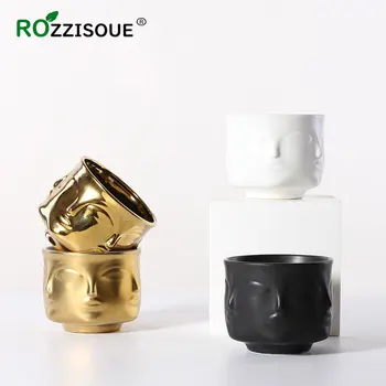 

HOT Nordic Potted Plants Flower Pot Man Face Portrait Vase Home Decoration Pots Ceramic Vase for Flower Succulents Pot Planters