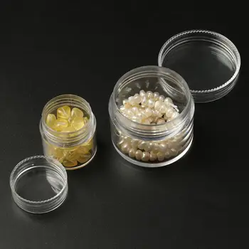 

Small Cylindrical Shape Transparent Plastic Storage Box Mini Jewelry Box Clear Coin Capsules Case Candy Tools Packaging Gift Box