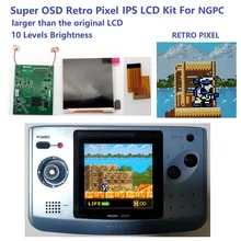 Super osd versão grande tela ips lcd para ngpc backlight lcd para neogeo bolso cor game console