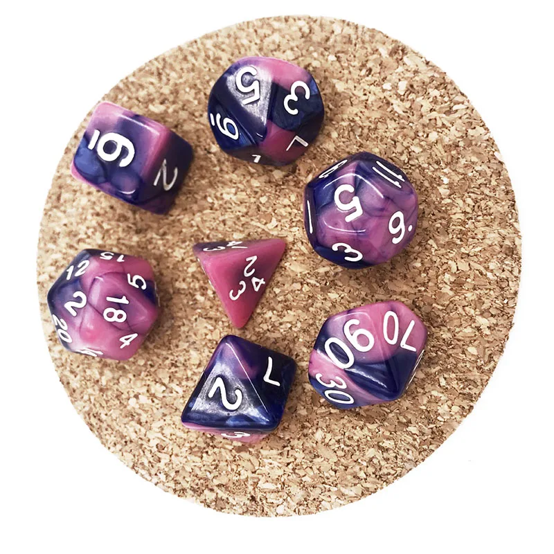7 шт./компл. многогранные DnD смешанные Цвет кости для ролевой игры Подземелья и