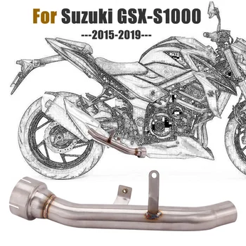 

Slip On For SUZUKI GSX-S1000 2015-2019 Motorcycle Exhaust Pipe Escape Modified Muffler Link Tube Middle Mid Connect Section Tube