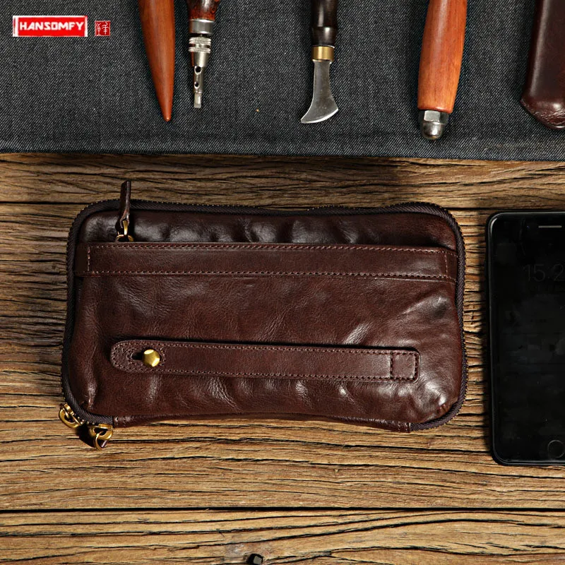 men's small leather clutch bag