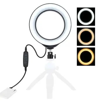 

LED Ring Light 6 Inch Dimmable Selfie Lamp Photography Camera Phone Light for Makeup Video Live