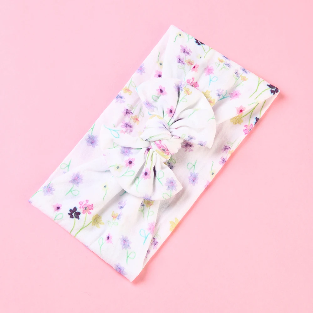 

1pcs 2019 New Print Bow Headband for Kids Soft Plaid Headwear Elastic Headband Girls Wide Head Wrap Hair Accessories