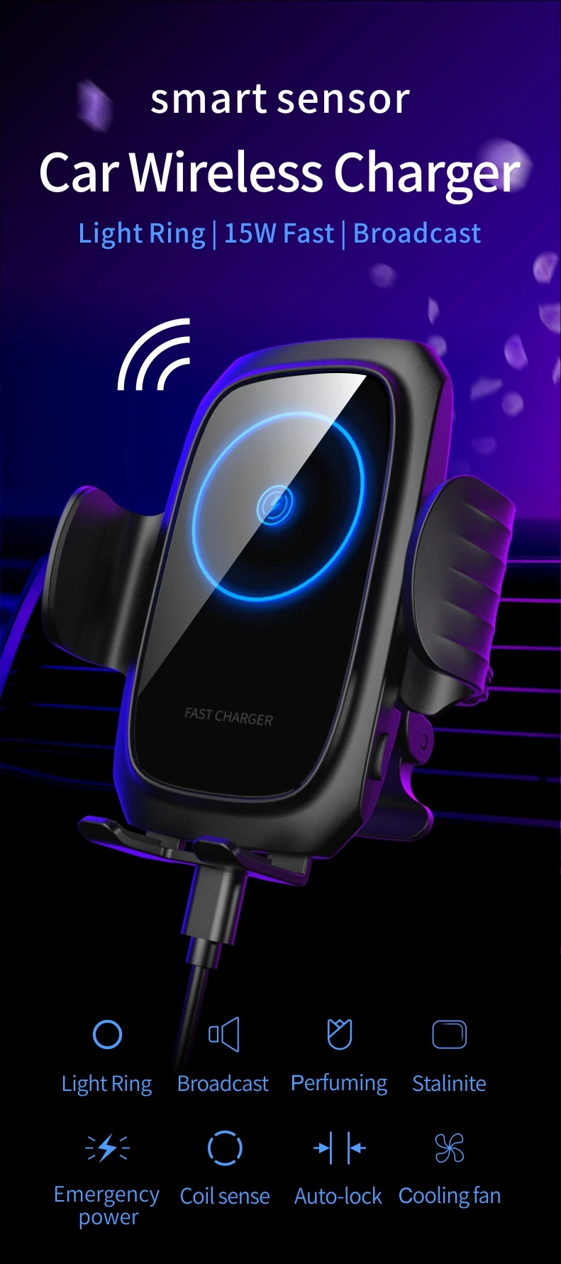 SIKAI 15 Вт магнитное автомобильное беспроводное зарядное устройство для iPhone 11 pro, совместимо с 5 Вт 7,5 Вт 10 Вт, автомобильная трансляция