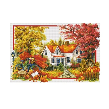 

Stamped Cross Stitch Kits 11 Count Embroidery Package Four Seasons