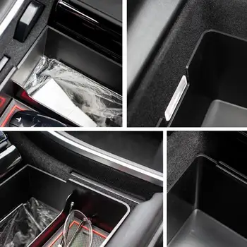 

Car Dual Layer Center Console Trash Bin Storage Box Organizer for Tesla Model 3 Anti-slip mats, prevent items from sliding and