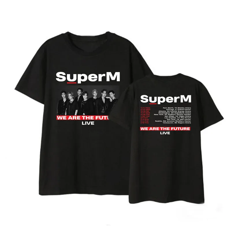 Kpop SuperM Super M We Are The Future Live JOPPING Album Shirts уличная свободная футболка футболки с
