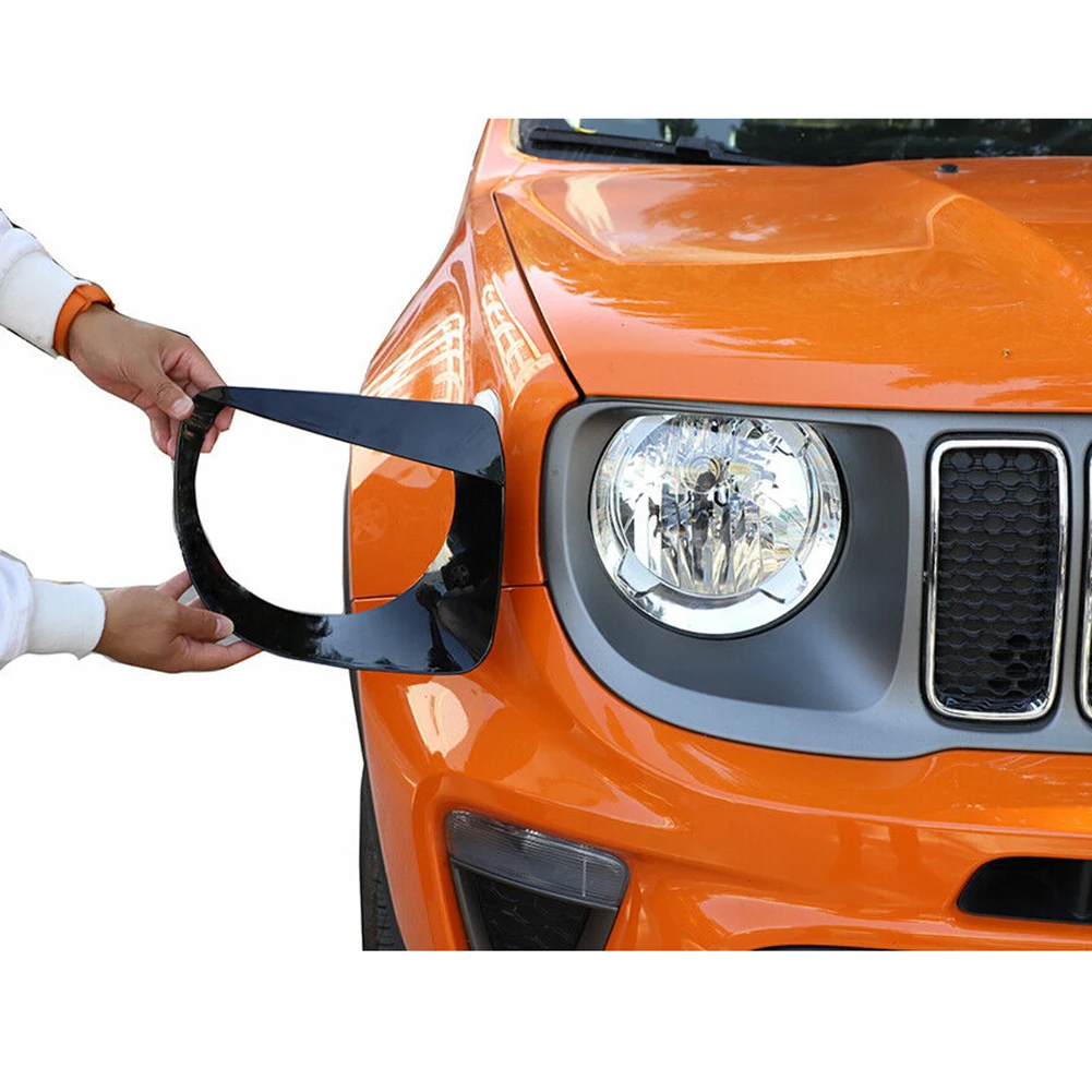  Front Light Headlight Lamp Angry Eyes Trim Cover For Jeep Renegade 2019 up