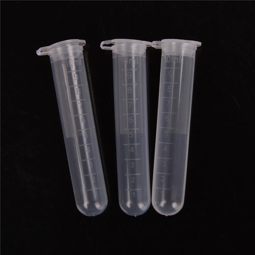 

20Pcs 10ml Plastic Centrifuge Lab Test Tube Vial Sample Container With Cap