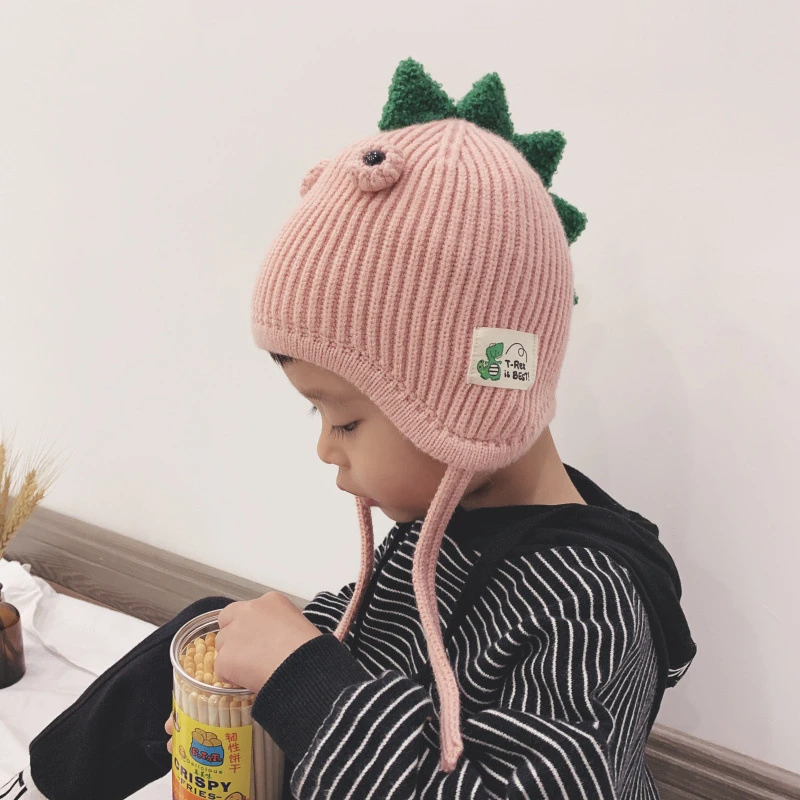 Doitbest Bonnet En Tricot Pour Bebe Fille De 2 A 6 Ans Bonnet Avec Dessin Anime Dinosaure Hiver Aliexpress