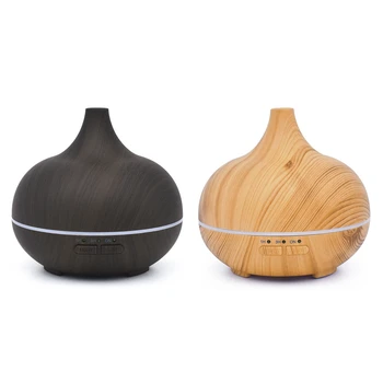 

2Pcs Usb Aroma Diffuser Air Humidifier Essential Oil Diffuser Ultrasonic Cool Mist Maker - Deep Wood & Light Wood