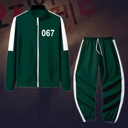 Hot Squid Game Hoodie Sets Unmisex Autumn Winter Sports Zipper Cardigan Digital Printing Pocket Pullovers Sweatshirt 067 Jacket