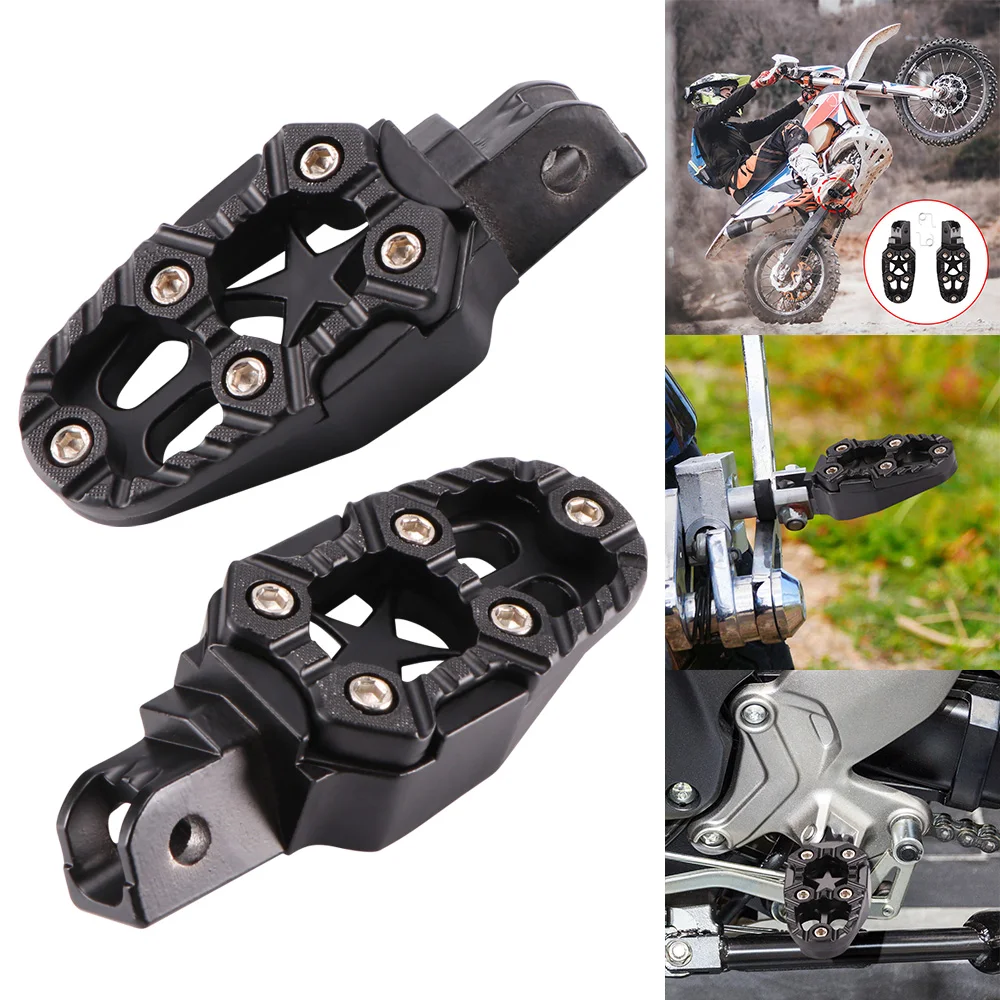 AOZBZ 2pcs 12cm Metal Motorcycle Foot Rests With Spring Off Road