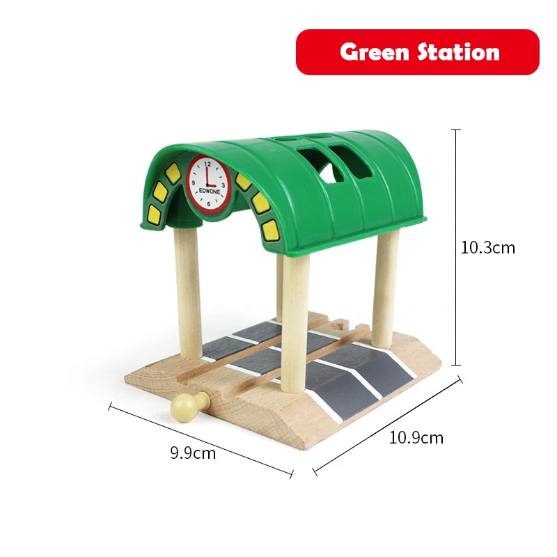 Wooden Track Railway Accessories Bridge Train Station Tunnel Cross Compatible All Brands Wood Track Educational Toys for Kids 29