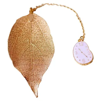 

School Stationery Festival Gift Metal Bookmarks for Books Cartoon Leaf Office Accessories watches