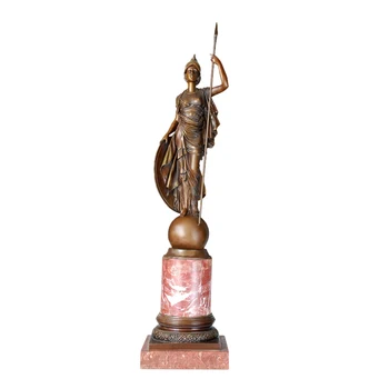 

Life Size Greek Wisdom Goddess Athena Statue Sculpture Bronze Antique Art Collectible Figurine Gorgeous Indoor Home Decor Large