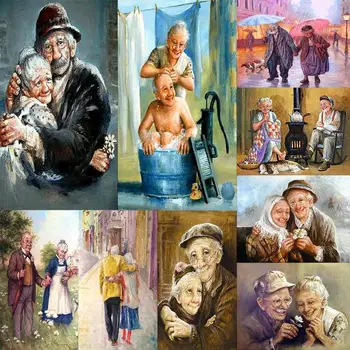 

NEW Full Drill Round Diy Daimond Painting 3D diamond Mosaic Square Rhinestones Diamond Painting Embroidery Loving Old Couple