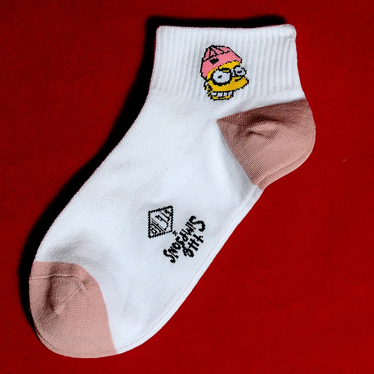 Модные носки по щиколотку с мультяшным рисунком, уличные Носки для скейтбординга, забавные хлопковые носки высокого качества для счастливых женщин - Цвет: 009