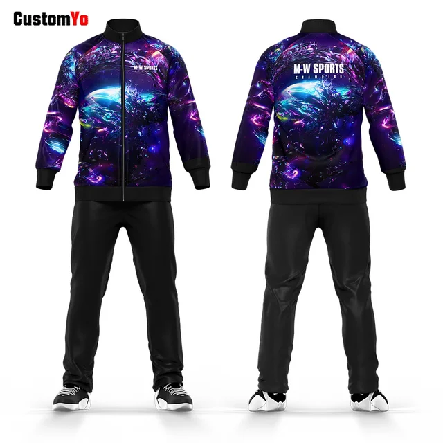 US $69.99 Custom Your Own Starry Sky Design Fitted Soccer Tracksuit Custom Team Sports Sweatsuit