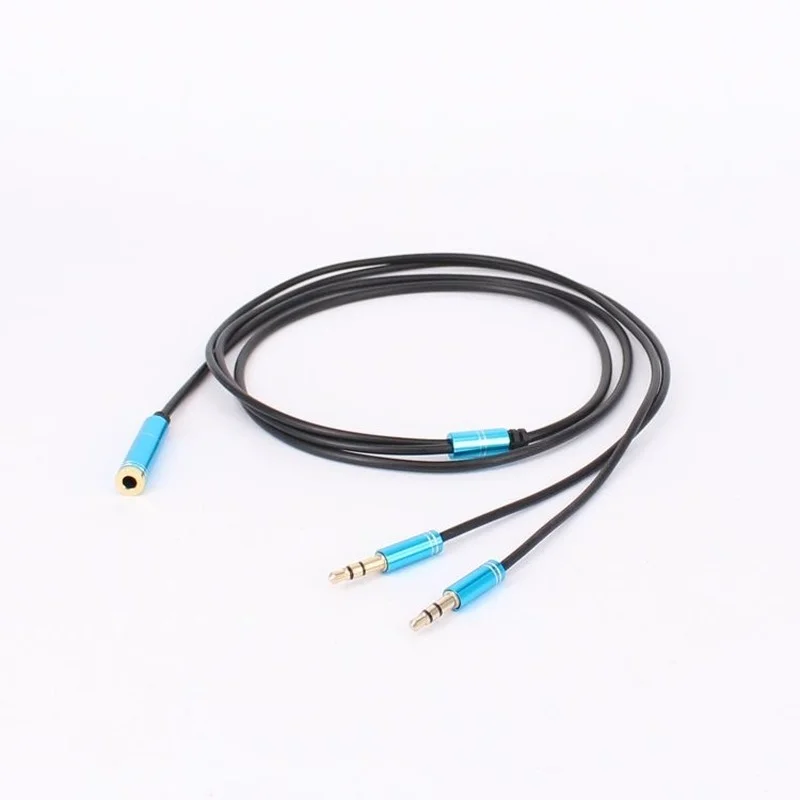 

1M 3.5 One Minute Two Turn One Drag Two Audio Cable 3.5mm 1 Female To 2 Male Extension Cord Three-way Audio Cable