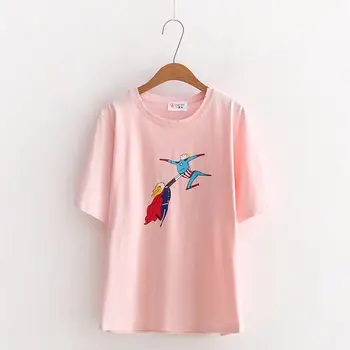 

100% cotton print T shirt casual short sleeve Tshirt female o-neck women t-shirt t-shirt