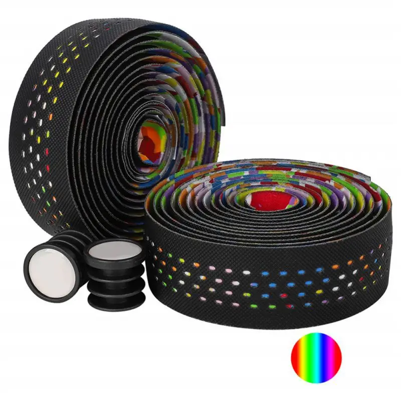 bicycle handlebar Outdoor Road Bike Bicycle Handlebar Tape Set Bicycle Straps Decor Cycling Non-slip Handle Belt Cork Wrap With Bar Plugs - Color: bicycle handlebar