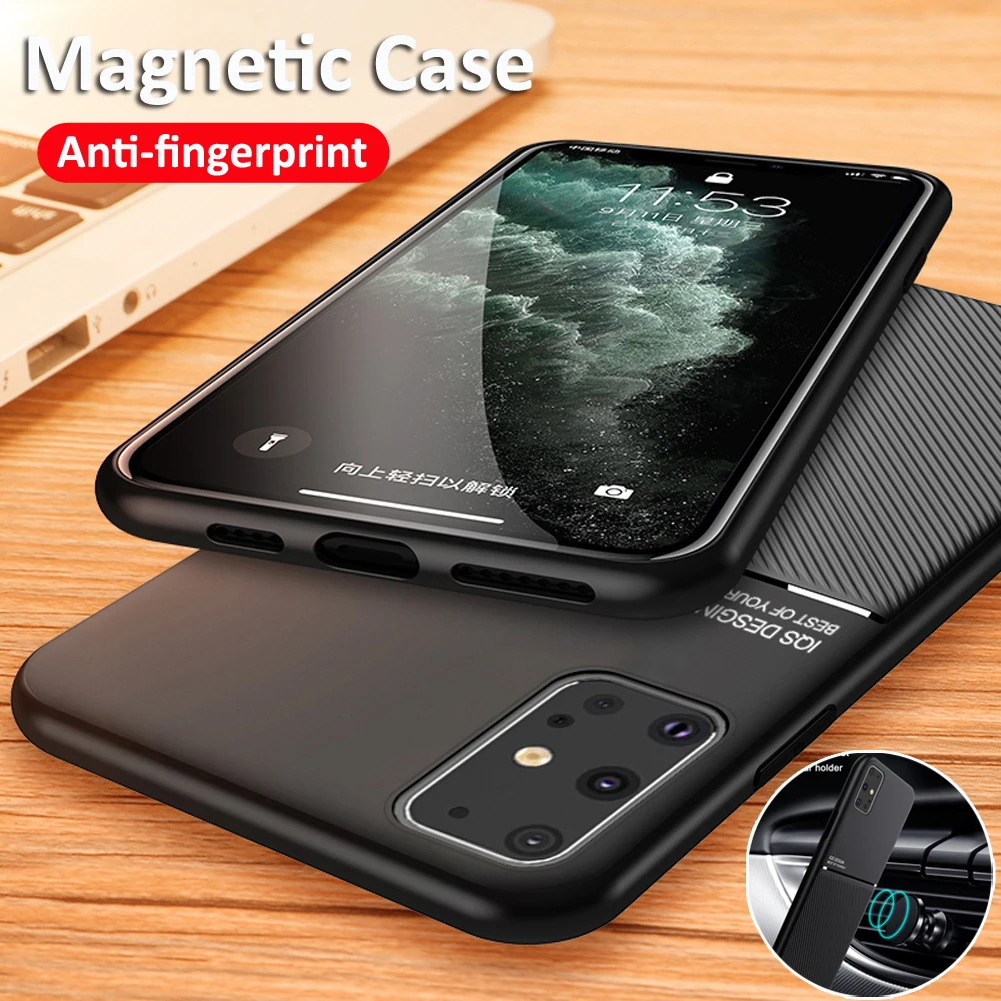 Magnetic Car Phone Case for Samsung Galaxy S20 Ultra S10 Plus S10e S9 S8 Note 10 Bulit in Magnet Plate Soft TPU Shockproof Cover |