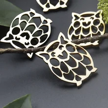 Деревянная сова ручной работы мультфильм резные деревянные части дома деревянные украшения одежды аксессуары в форме Совы полые деревянные фишки