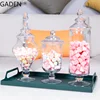 European Style Storage Jar Glass Decoration Candy Jar with Lid Decoration Sugar Storage Box Dessert Table Wedding Decoration 3