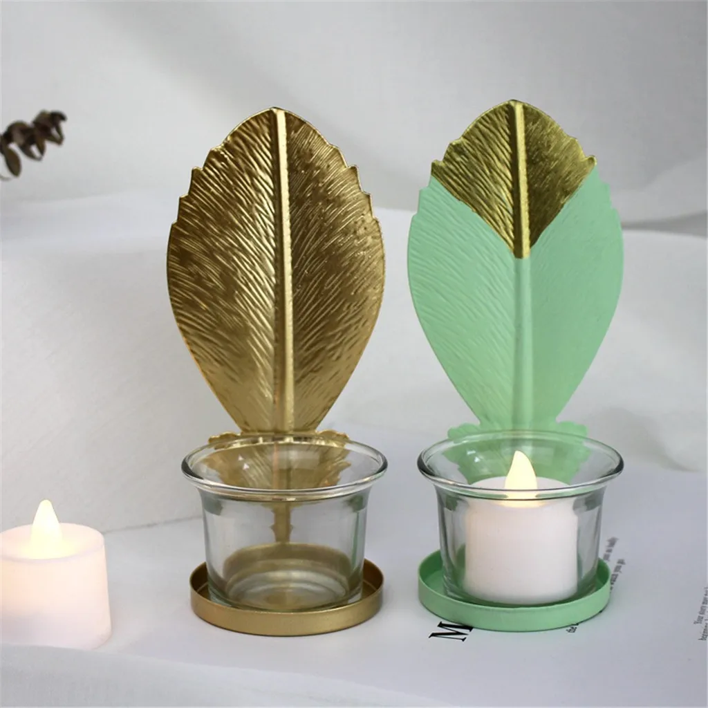 Скандинавские листья железный светильник подсвечник Фонарь ремесла внутренний Декор