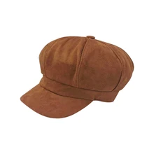 Женская верблюжья плоская темно-синяя шапка, женские модные береты,, уличный стильный берет, s брендовые шапки, газетная шапка s