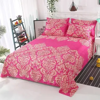 

2020 Bedding Sheet Polyester Bedsheet Home Textile Printing Flat Sheets Combed Cotton Bed Sheet+2 Pcs Pillow Cover 74*48cm