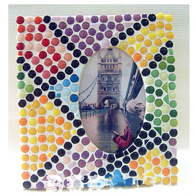 175g Mixed Color Mosaic Mirror Inlay Tiles Handmade 12mm Round Jade DIY Crafts 